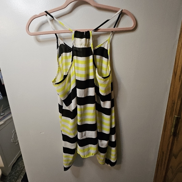 Studio Y Yellow & Black Striped Speghetti Strap Tank Top - Picture 2 of 5